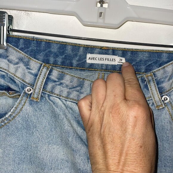 Avec Les Filles Womens Jeans Size 29 High Rise Light Wash Blue Denim Cotton - Picture 5 of 11